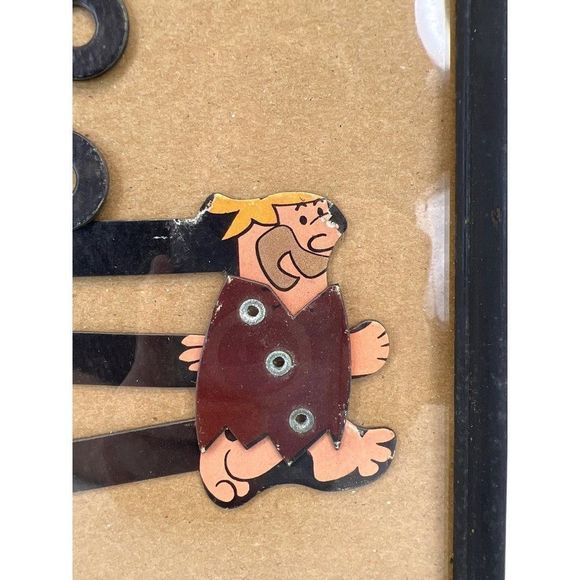 Vintage Flintstones Cartoon Paper Mechanical Finger Puppet Paper Dolls Framed - Picture 4 of 6